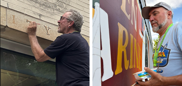 artists painting letters