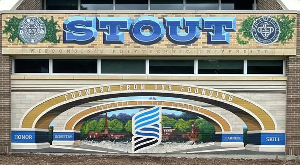 Stout Wisconsin's Polytechnic University mural painting complete