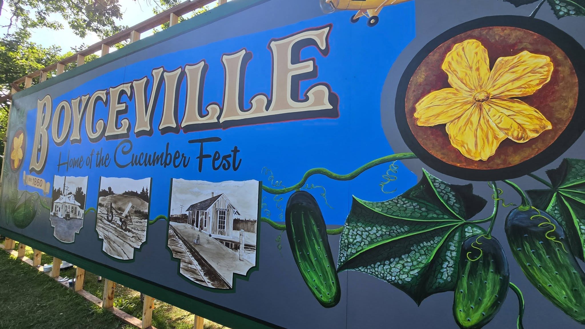 Boyceville Home of the Cucumber Fest mural
