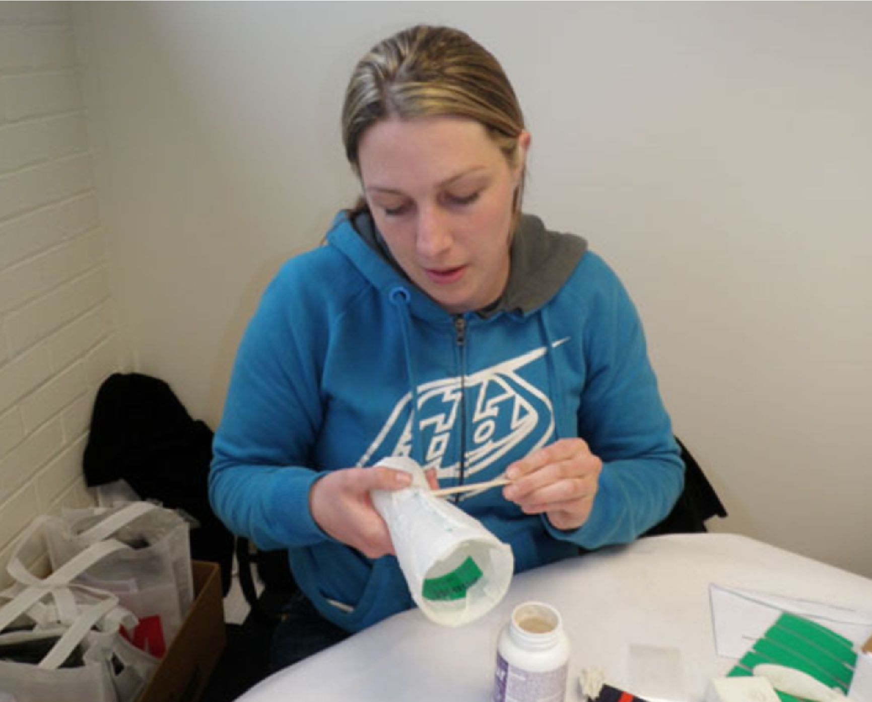 Woman working on craft